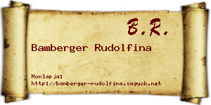 Bamberger Rudolfina névjegykártya